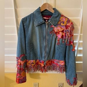 Rare vintage Voyage Passion embellished denim jacket.